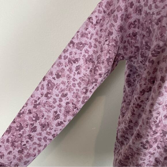Athleta Purple Floral Stretch Knit Crewneck Sweatshirt XS - Picture 3 of 7